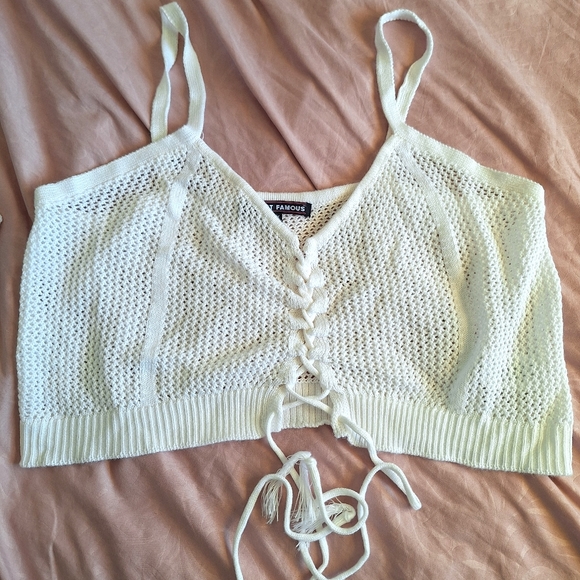 Almost Famous 2XL White Crochet Top and Skirt Set - Picture 11 of 12